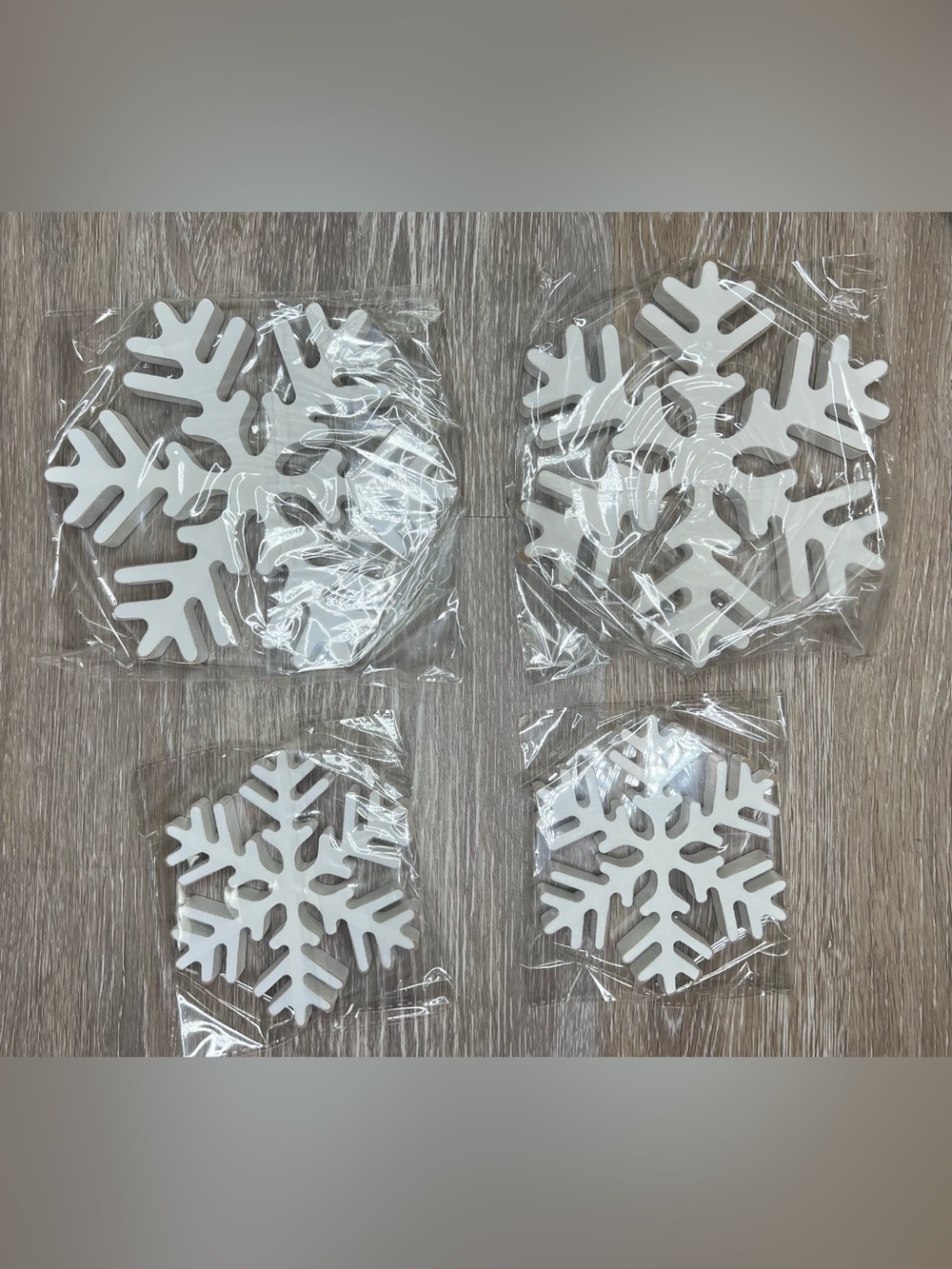 Brand New-Set of 4 Wood Snowflakes